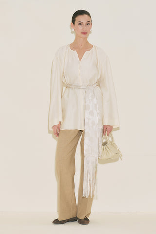 Textured Drape Tunic Pearl