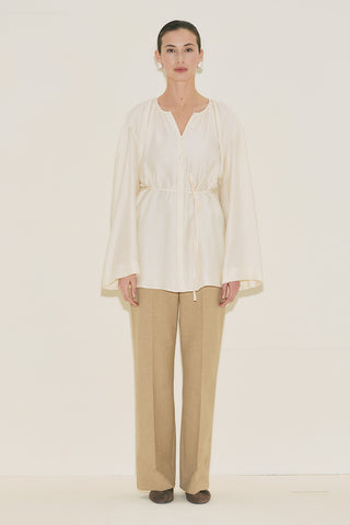 Textured Drape Tunic Pearl