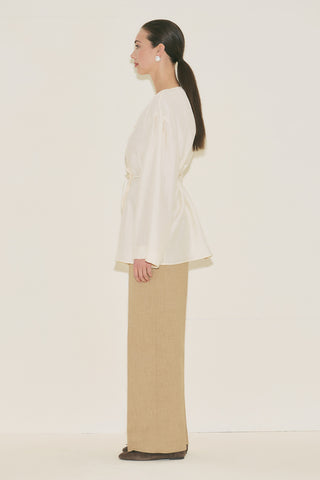 Textured Drape Tunic Pearl