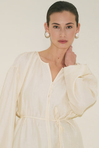 Textured Drape Tunic Pearl