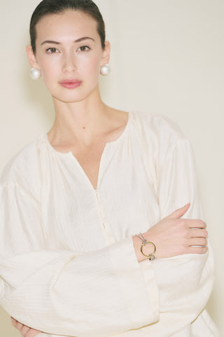 Textured Drape Tunic Pearl