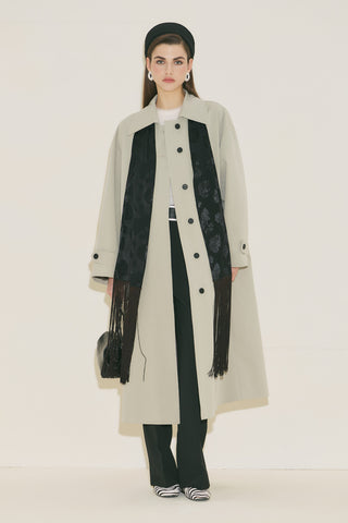 Malene Buttoned Trench Coat Green