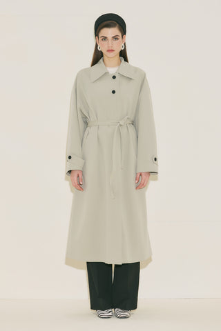 Malene Buttoned Trench Coat Green