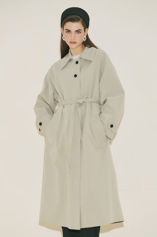Malene Buttoned Trench Coat Green