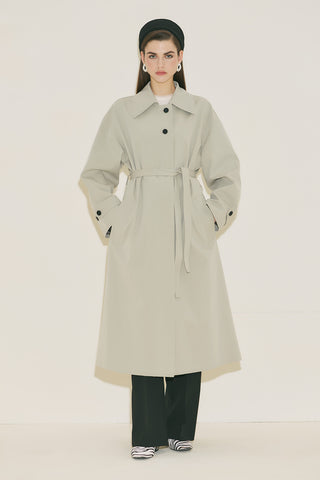 Malene Buttoned Trench Coat Green