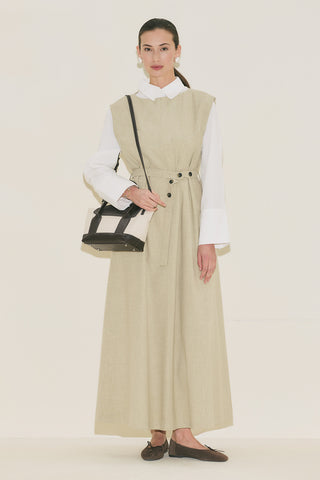 Premium Belted Dress Green