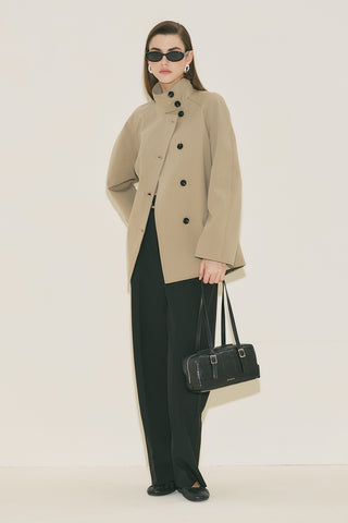 Henna High Neck Trench Coat Sand