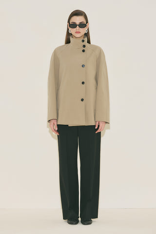 Henna High Neck Trench Coat Sand