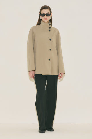 Henna High Neck Trench Coat Sand