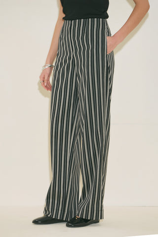 Classic Striped Trousers Black Striped