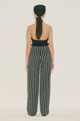 Classic Striped Trousers Black Striped