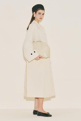 Malene Buttoned Trench Coat Vanilla