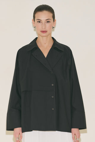 Milo Double Breasted Shirt Black