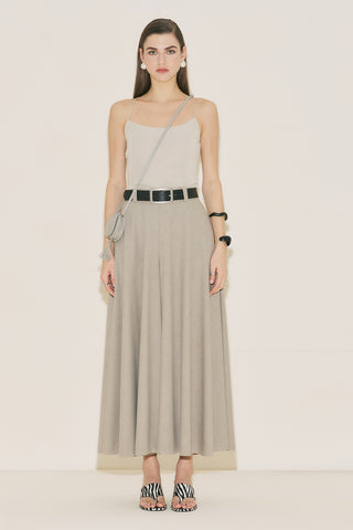 Wide Skirt Effect Trousers Stone