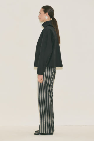 High Neck Cropped Shirt Black