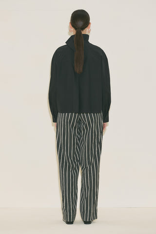 High Neck Cropped Shirt Black