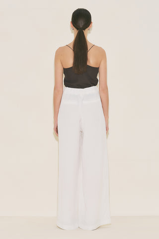 Tansy Pleated Trousers Ecru
