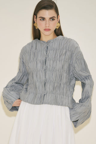 Textured Mirina Blouse Blue