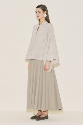 Kimono Sleeve Blouse Brown Striped
