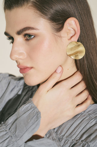 Antique Finish Earrings Gold