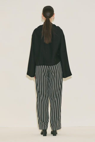 Textured Drape Blouse Black