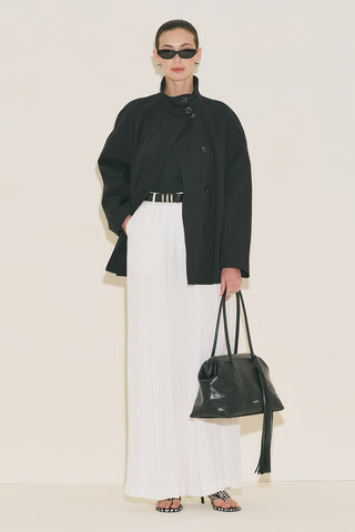 Henna High Neck Trench Coat Black