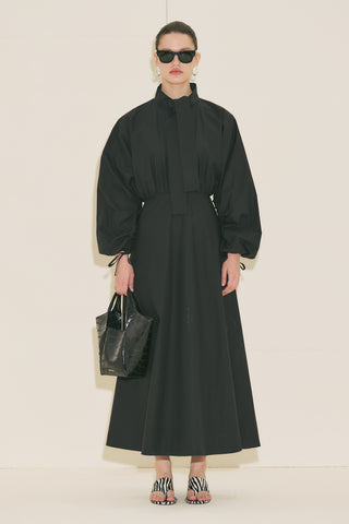 Wide Sleeve Design Dress Black