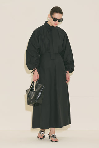 Wide Sleeve Design Dress Black