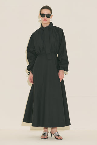 Wide Sleeve Design Dress Black