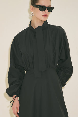 Wide Sleeve Design Dress Black
