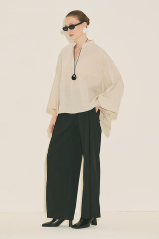 Kimono Sleeve Blouse Ecru Striped