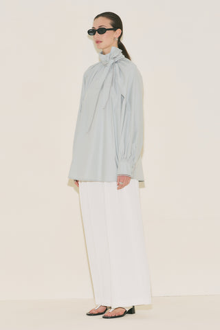 Tie Neck Blouse Blue