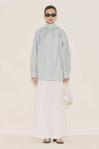 Tie Neck Blouse Blue