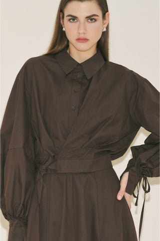 Labeca Tie Front Shirt Brown