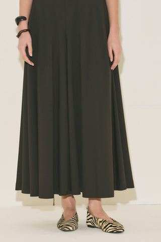 Wide Skirt Effect Trousers Brown