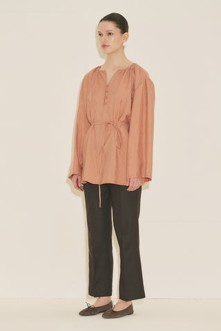 Textured Drape Tunic Orange