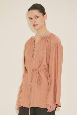 Textured Drape Tunic Orange