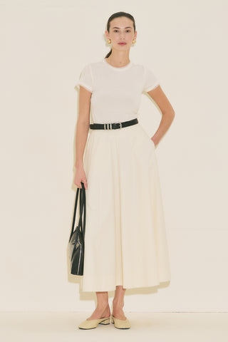 Panel Detail Flared Skirt Vanilla