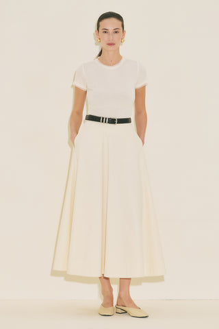 Panel Detail Flared Skirt Vanilla