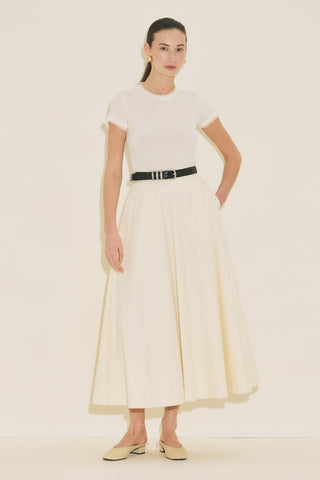 Panel Detail Flared Skirt Vanilla