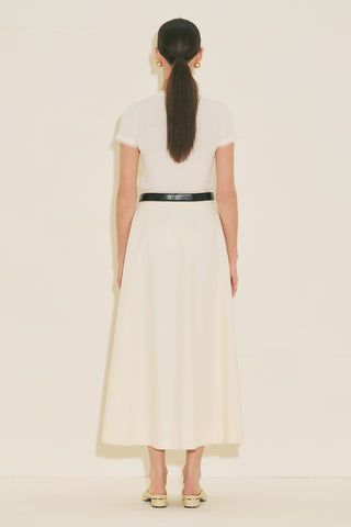 Panel Detail Flared Skirt Vanilla