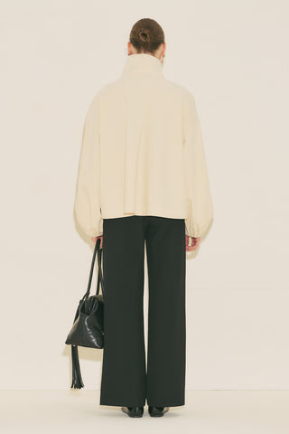 Melva Short Trench Coat With Wide Sleeves Vanilla