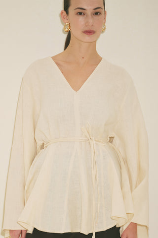 100% Linen Voluminous Tunic Vanilla