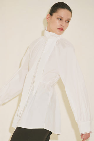 Tie Neck Blouse Ecru