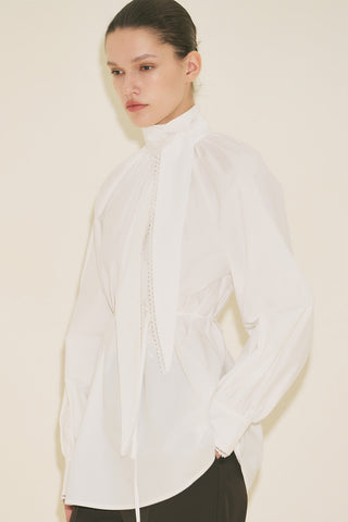 Tie Neck Blouse Ecru