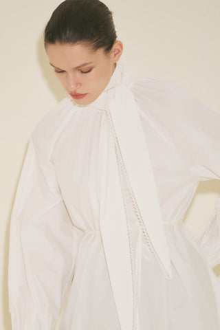 Tie Neck Blouse Ecru