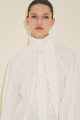 Tie Neck Blouse Ecru