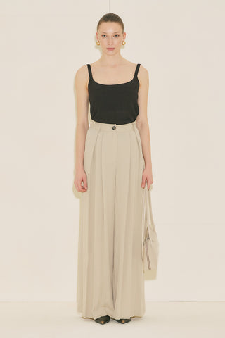 Tansy Pleated Trousers Beige