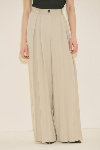 Tansy Pleated Trousers Beige