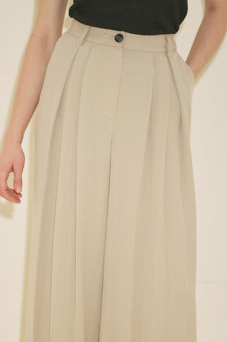 Tansy Pleated Trousers Beige